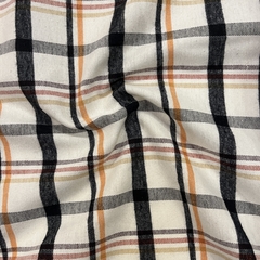 VIYELA A CUADROS BLANCO Y NARANJA - comprar online