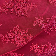 Encaje Bordado con Brillos FUCSIA en internet