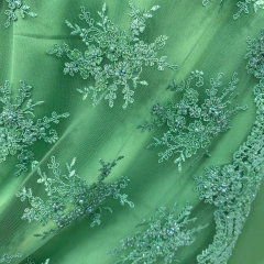 Encaje Bordado con Brillos Verde Claro - comprar online