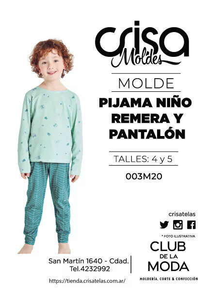 MOLDE PIJAMA NIÑO DIGITAL
