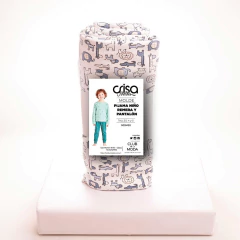 Combo interlock estampado 1.50m + molde pijama infantil - comprar online
