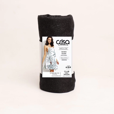 Combo tramado con foil brilloso negro 1.50 + molde vestido talle M y L - (copia) - comprar online