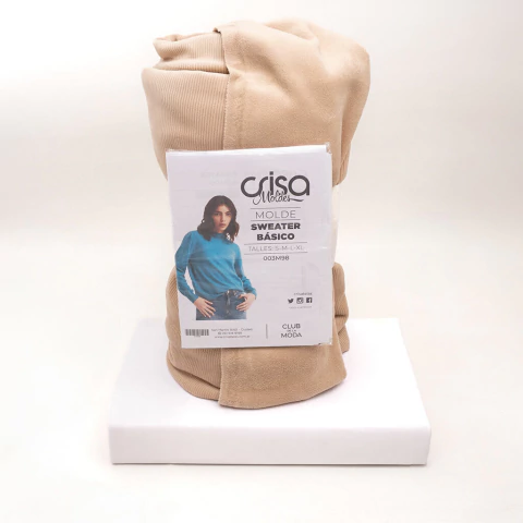 Combo 1,5 metro de Plush corderoy beige + molde sweater - comprar online