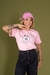 Camiseta Slim Rosto Estrela | T-shirt de Algodão Menegotti Plus size - Panda T-shirt | Camisetas Femininas Plus Size