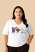 Camiseta Peace, Coffe, Christmas Feminina Decote V | T-shirt de Algodão Plus size