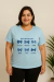 Camiseta Feminina Laço Azul | T-shirt de Algodão Plus size