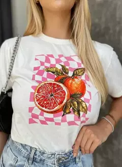 Camiseta Laranja Groovy | T-shirt Tradicional de Algodão Plus size - comprar online