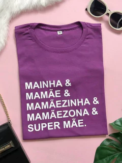 Camiseta Feminina Mainha, Mãe, Mãezinha... | T-shirt de Algodão Plus size