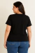 Camiseta Feminina Linhas corações - Preto | T-shirt de Algodão Plus size na internet