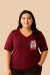 T-shirt Estampada Caneca Café Decote V | Camiseta Feminina Plus Size de Algodão - comprar online