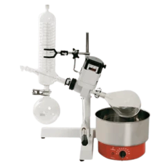 EVAPORADOR ROTATIVO VÁCUO ANALÓGICO LEVANTAMENTO MANUAL EQUIPADO COM BANHO AQUECIMENTO ATÉ 130ºC JOGO VIDRARIA VERTICAL COMPLETO COM VOLUME DE 1000ML SUPERFÍCIE DE RESFRIAMENTO 1200CM2 110V - MODELO 008021