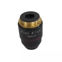 OBJETIVA PLANACROMÁTICA PARA USO COM MICROSCÓPIOS BIOVAL L1000 4X (NA 0,10)
