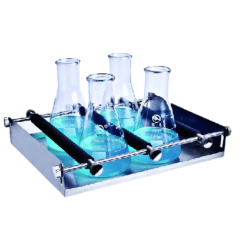 PLATAFORMA UNIVERSAL PARA AGITAÇÃO DE DIVERSOS FRASCOS COM BARRAS AJUSTÁVEIS PARA USO COM AS MESAS AGITADORAS MODELOS BIOGS10, BIOGS20-IC E BIOGS30 E INCUBADORAS COM AGITAÇÃO BIOES60-IC E BIOES60C-IC - CÓDIGO UP-12