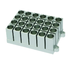 BLOCO 24 TUBOS DE 5 ML (13,5 MM DIÂMETRO) PARA USO COM OS BANHOS SECOS MODELOS BIODTC-100-IC, BIODTH-100-IC, BIOMTC-100-IC, BIOMTH-100-IC - CÓDIGO: BLOCK-K