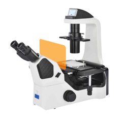 MICROSCÓPIO INVERTIDO BIOLÓGICO TRINOCULAR PARA ALTA PESQUISA COM EPI-FLUORESCÊNCIA LED COM 4 FILTROS DE EXCITAÇÃO B/G/U/UV, OBJETIVAS PARA OBSERVAÇÃO EM CAMPO CLARO E CONTRASTE DE FASE AUMENTO 600X - MODELO: IV6200FL-4FEX-PH-600X-IC