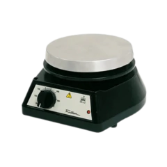 CHAPA (PLACA) AQUECEDORA, PLATAFORMA DE ALUMÍNIO COM 10 CM DE DIÂMETRO, AQUECIMENTO DE 50°C A 360°C, TERMOSTATO ANALÓGICO, 110V – MODELO 005011