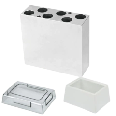 BLOCO 6X15ML MICROTUBOS (16,9 MM DIÂMETRO) COM TAMPA TRANSPARENTE PARA USO COM OS BANHOS SECOS MODELOS BIOBTC-100D-IC E BIOBTH-100D-IC - CÓDIGO: BIOBT-F-IC