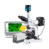 MICROSCÓPIO BIOLÓGICO TRINOCULAR 1500X 5 OBJETIVAS PLANACROMÁTICAS INFINITAS EPI-FLUORESCÊNCIA 4 FILTROS KOHLER