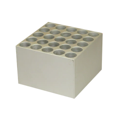 BLOCO DE AQUECIMENTO COM CAPACIDADE PARA 25 TUBOS DE TESTE COM 15 MM DE DIÂMETRO FUNDO REDONDO PARA USO COM OS BANHOS SECOS MODELOS ALB64/ALB128/ALB6400 DA MARCA "FINEPCR" - CÓDIGO AB90-15