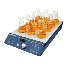 AGITADOR MAGNÉTICO DIGITAL MULTIPOSIÇÕES SEM AQUECIMENTO COM CAPACIDADE PARA AGITAR ATÉ 12X400ML (H2O) RECIPIENTES SIMULTANEAMENTE VELOCIDADE REGULÁVEL 200 A 1.200 RPM - MODELO BIOSP-300