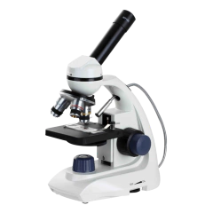 MICROSCÓPIO BIOLÓGICO MONOCULAR PORTÁTIL 1000X ILUM LED DUPLA EPISCÓPICA/DIASCÓPICA, COM 3 OBJETIVAS ACROMÁTICAS 4X/10X/40X FUNCIONAMENTO COM 3 PILHAS