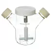 FRASCO SPINNER 500ML 2 SAÍDAS LATERAIS IMPULSOR PÁ S/ JAQUETA ÁGUA TAMPA ROSCA BOROSSILICATO 3.3 AUTOCLAVÁVEL (CX 2 FR)