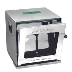 HOMOGENEIZADOR ANÁLISES MICROBIOLÓGICAS E QUÍMICAS DE AMOSTRA SÓLIDA, CAPACIDADE PARA 400-3500 ML COM PORTA FRONTAL EM VIDRO, VELOCIDADE DOS BATIMENTOS E DISTÂNCIA DAS PÁS REGULÁVEIS, COM TIMER – MODELO: JUMBOMIX 3500-W-CC - comprar online