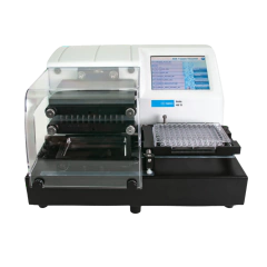 LAVADORA AUTOMÁTICA MICROPLACAS 96 E 384 POÇOS, TOUCHSCREEN, AGITAÇÃO, SEPARAÇÃO MAGNÉTICA, MÓDULOS LIMPEZA ULTRASSÔNICA, TROCA AUTOMÁTICA ATÉ 4 TAMPÕES, VERIFICAÇÃO AUTOMÁTICA DE ENTUPIMENTO MANIFOLD - BIOTEK 405 TOUCH