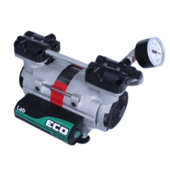 BOMBA DE VÁCUO VAZÃO 55 LITROS POR MINUTO COM 2 PISTÕES ISENTO DE ÓLEO, 1 VACUÔMETRO, 220 VOLTS - MODELO: ECO-290-LAB-STANDARD