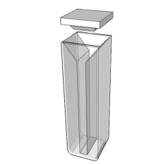 MICROCUBETA DE QUARTZO RETANGULAR VOLUME 0,5 ML USO UNIVERSAL PASSO ÓTICO 5MM COM 2 FACES FOSCAS - MODELO Q-253