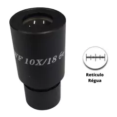 OCULAR MICROMÉTRICA, AUMENTO 10X, CAMPO DE VISÃO 18MM, COM RÉGUA 0 A 10 PARA USO COM MICROSCÓPIOS BIOVAL L1000 - comprar online