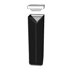 MICROCUBETA DE QUARTZO RETANGULAR VOLUME 0,17 ML USO UNIVERSAL PASSO ÓTICO 5MM COM 4 FACES PRETAS - MODELO Q-123