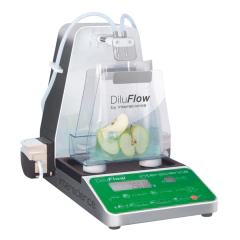 DILUIDOR GRAVIMÉTRICO AUTOMÁTICO PARA AMOSTRAS SÓLIDAS, CAPACIDADE 5KG, PRECISÃO 0.05G/0,1%, CABEÇOTE SIMPLES COM ARMAÇÃO ROBÓTICA E BANDEJA, SOFTWARE, SAÍDA USB – MODELO: DILUFLOW PRO-5KG-1BP