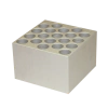 BLOCO DE AQUECIMENTO COM CAPACIDADE PARA 20 TUBOS DE TESTE COM 16,5 MM DE DIÂMETRO FUNDO REDONDO PARA USO COM OS BANHOS SECOS MODELOS ALB64/ALB128/ALB6400 DA MARCA FINEPCR - CÓDIGO: AB90-16.5