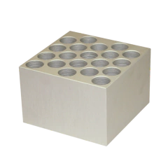 BLOCO DE AQUECIMENTO COM CAPACIDADE PARA 20 TUBOS DE TESTE COM 16,5 MM DE DIÂMETRO FUNDO REDONDO PARA USO COM OS BANHOS SECOS MODELOS ALB64/ALB128/ALB6400 DA MARCA FINEPCR - CÓDIGO: AB90-16.5