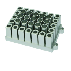BLOCO MISTO 20/15 MICROTUBOS DE 0,5 ML/1,5 ML (8/10,8 MM DIÂMETRO) PARA USO COM OS BANHOS SECOS MODELOS BIODTC-100-IC, BIODTH-100-IC, BIOMTC-100-IC, BIOMTH-100-IC - CÓDIGO: BLOCK-E