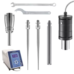 HOMOGENEIZADOR (SONIFICADOR) ULTRASSÔNICO DIGITAL PROGRAMÁVEL, COMPLETO PARA OPERAR COM VOLUMES DE 2ML-200ML, POTÊNCIA 20KHZ/100WATTS, SAÍDA RS232, SEM SUPORTE DE BANCADA - MODELO HD4100-IC