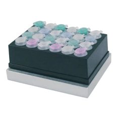 BLOCO DE AQUECIMENTO COM CAPACIDADE PARA 24 MICROTUBOS DE 1.5 ML PARA USO COM OS BANHOS SECOS MODELOS ALB-H4/ALB-H2/ALB-H1/ALB-C1 DA MARCA "FINEPCR" - CÓDIGO: AB100-1524