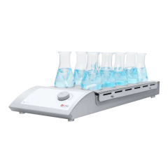 AGITADOR MAGNÉTICO ANALÓGICO MULTIPOSIÇÕES SEM AQUECIMENTO, COM CAPACIDADE AGITAR ATÉ 10 X 400ML (H2O) RECIPIENTES SIMULTANEAMENTE, VELOCIDADE REGULÁVEL 0-1100RPM MODELO MS-M-S10