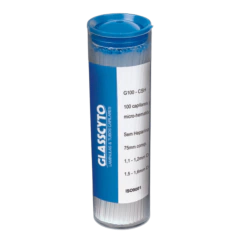 TUBOS CAPILARES SEM HEPARINA PARA MICROHEMATÓCRITO COR AZUL (FRASCO COM 100 TUBOS)