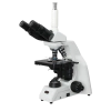 MICROSCÓPIO BIOLÓGICO TRINOCULAR AUMENTO 1000X 5 OBJETIVAS PLANA INFINITAS (IOS) 4X 10X 20X 40X E 100X ILUM. LÂMPADA LED (3W) INTENSIDADE REGULÁVEL