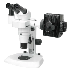ESTÉREO MICROSCÓPIO TRINOCULAR C/ ZOOM AUMENTO MÁX 480X EPI-FLUORESCÊNCIA ILUMINAÇÃO DIASCÓPICA E EPISCÓPICA LÂMPADA LED