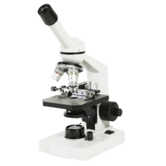 MICROSCÓPIO BIOLÓGICO MONOCULAR AUMENTO 400X ILUMINAÇÃO POR LED COM CHARRIOT PARA MOVIMENTAÇÃO DA LÂMINA - MODELO: IT-10C