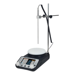 AGITADOR MAGNÉTICO DIGITAL COM AQUECIMENTO 340°C AGITA 20L PLATAFORMA ESMALTADA 137MMØ, TIMER, VELOCIDADE 80 A 1800RPM, COM DISPLAY DIGITAL E SENSOR EXTERNO PARA MEDIR TEMPERATURA DIRETO NA AMOSTRA - MODELO BIOTP-350+-IC