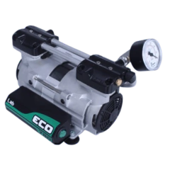 BOMBA DE VÁCUO VAZÃO 78 LITROS POR MINUTO COM 2 PISTÕES ISENTO DE ÓLEO, 1 VACUÔMETRO, 220 VOLTS - MODELO: ECO-780-LAB-STANDARD