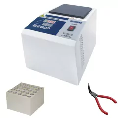 BANHO SECO, COM AQUECIMENTO +5°C A 150°C, CAPACIDADE PARA 1 (UM) BLOCO, EQUIPADO COM UM BLOCO PARA 25 TUBOS DE 13 MM