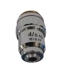 OBJETIVA ACROMÁTICA, AUMENTO DE 4X (NA 0,10), ÓTICA INFINITA, ESPESSURA VIDRO DE COBERTURA 0,17, PARA BIOVAL L2000