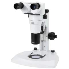 ESTEREOMICROSCÓPIO BINOCULAR COM ZOOM 256X TUBO ERGONÔMICO COM ÂNGULO DE INCLINAÇÃO AJUST 5º-35º ÓTICA INFINITA ILUM DUPLA LED DIASCÓPICA/EPISCÓPICA