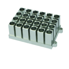 BLOCO 24 TUBOS DE 12 MM DIÂMETRO PARA USO COM OS BANHOS SECOS MODELOS BIODTC-100-IC, BIODTH-100-IC, BIOMTC-100-IC, BIOMTH-100-IC - CÓDIGO: BLOCK-F