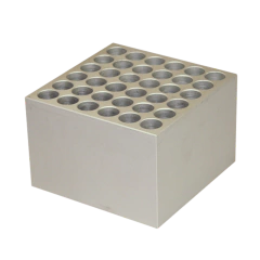 BLOCO DE AQUECIMENTO COM CAPACIDADE PARA 36 TUBOS DE TESTE COM 12MM DE DIÂMETRO COM FUNDO REDONDO PARA USO COM OS BANHOS SECOS MODELOS ALB64/ALB128/ALB6400 DA MARCA "FINEPCR" - CÓDIGO: AB90-12